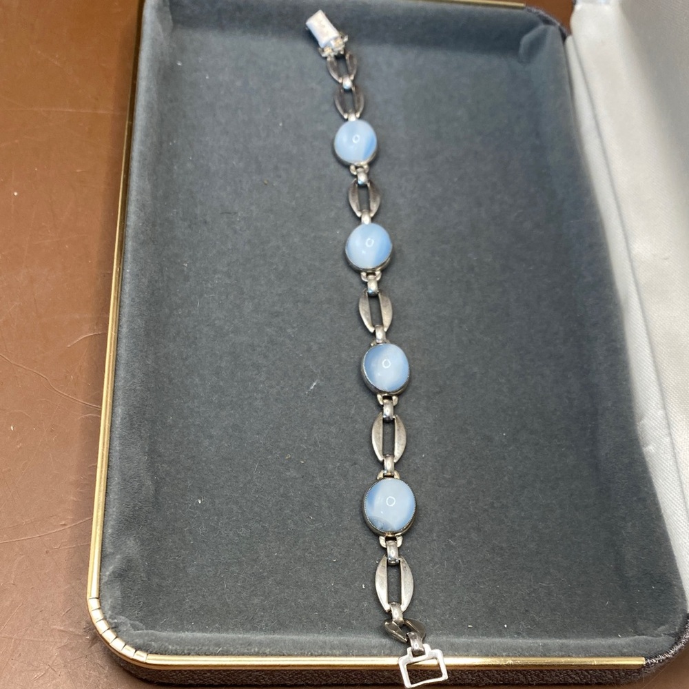 Elegant Sterling Silver and Blue Bracelet